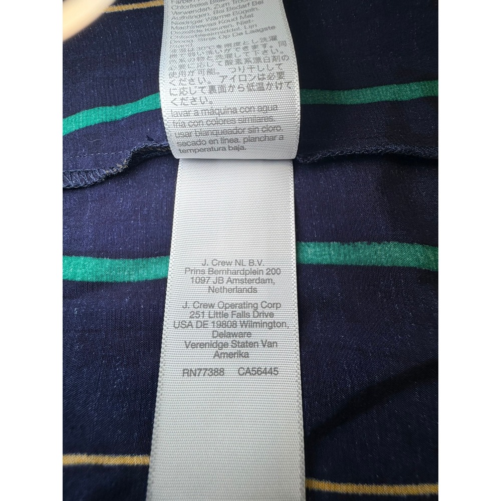 Madewell Navy Blue Striped Slip Midi Dress V-Neck Cross Back Size 14 NEW - Picture 9 of 12